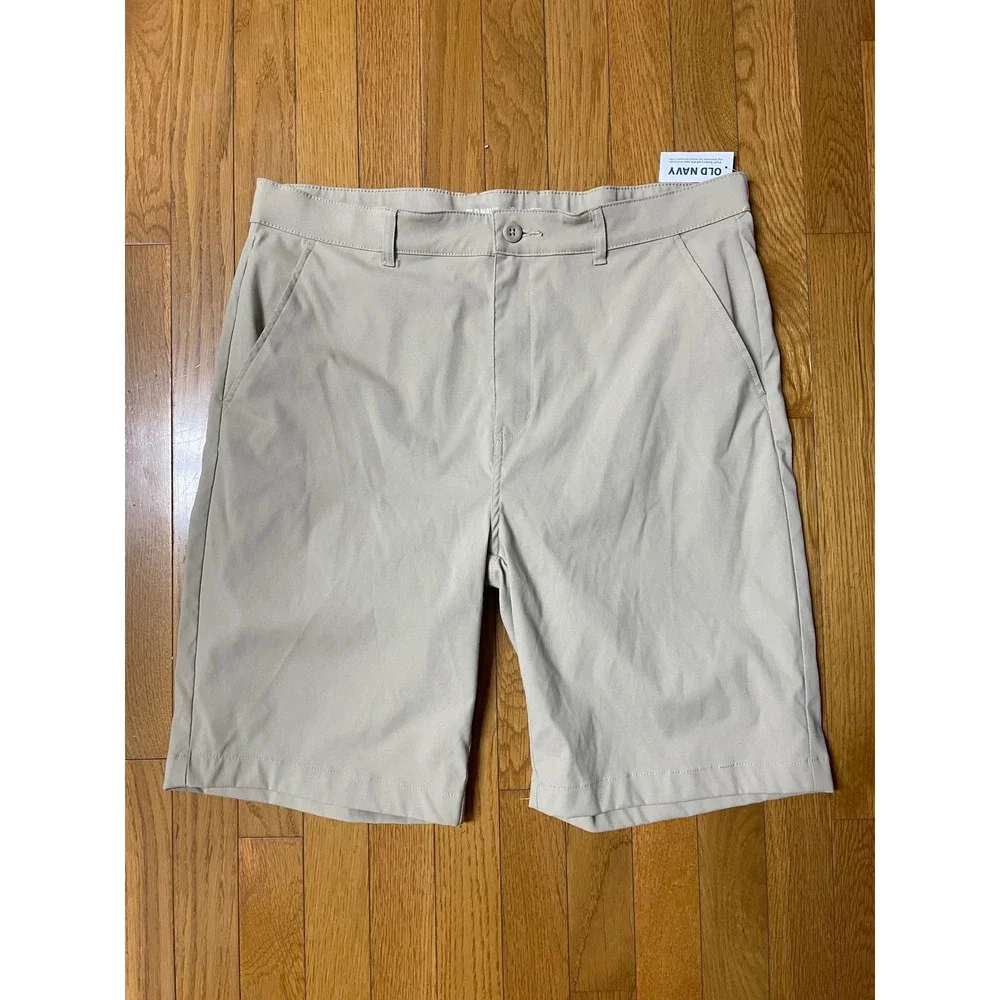 Old Navy Boys Quick Dry Khaki Shorts Tan Performance Adjustab Waist Size 20 Plus